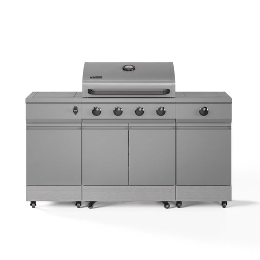 TYTUS Fresno 5-Burner LP/NG Convertible Grill in Gunmetal + Carbon Wood - TDT-021-0105