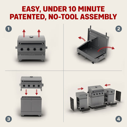 TYTUS Fresno 5-Burner LP/NG Convertible Grill in Gunmetal + Graphite Stone -  -TDT-021-0103