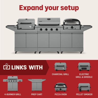 TYTUS Emberwood Gas Griddle with Grill and Prep Cart - TDT-CRT-GGRD