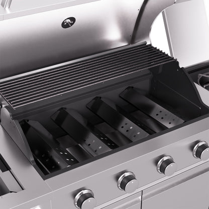 TYTUS Fresno 5-Burner LP/NG Convertible Grill in Stainless Steel + Ash Stone - TDT-021-0704