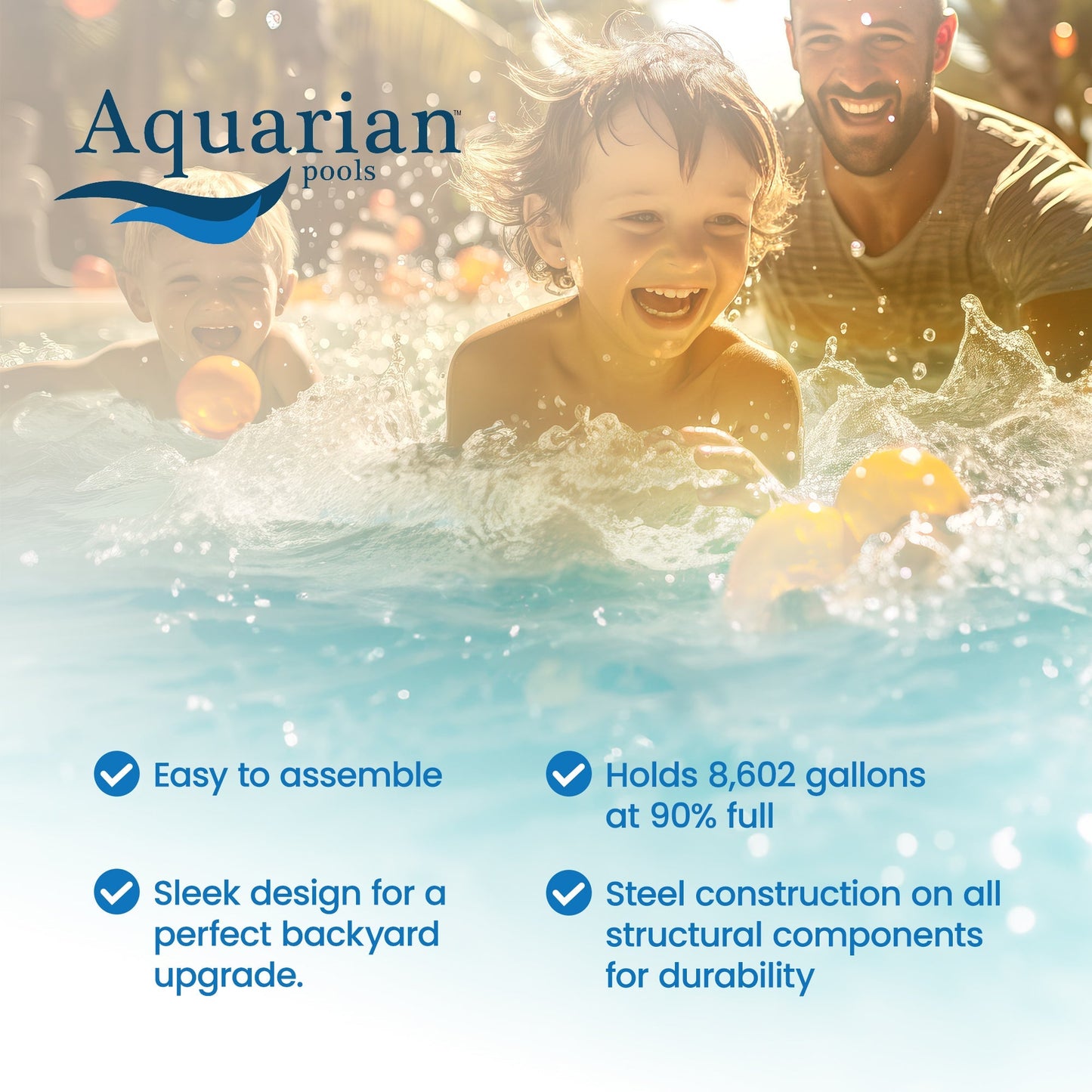 Aquarian Venetian 21' x 52" Above Ground Pool Kit with Liner, Skimmer, & Ladder - 99659