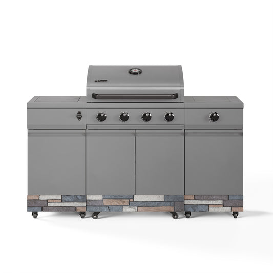 TYTUS Fresno 5-Burner LP/NG Convertible Grill in Gunmetal + Ash Stone - TDT-021-0104