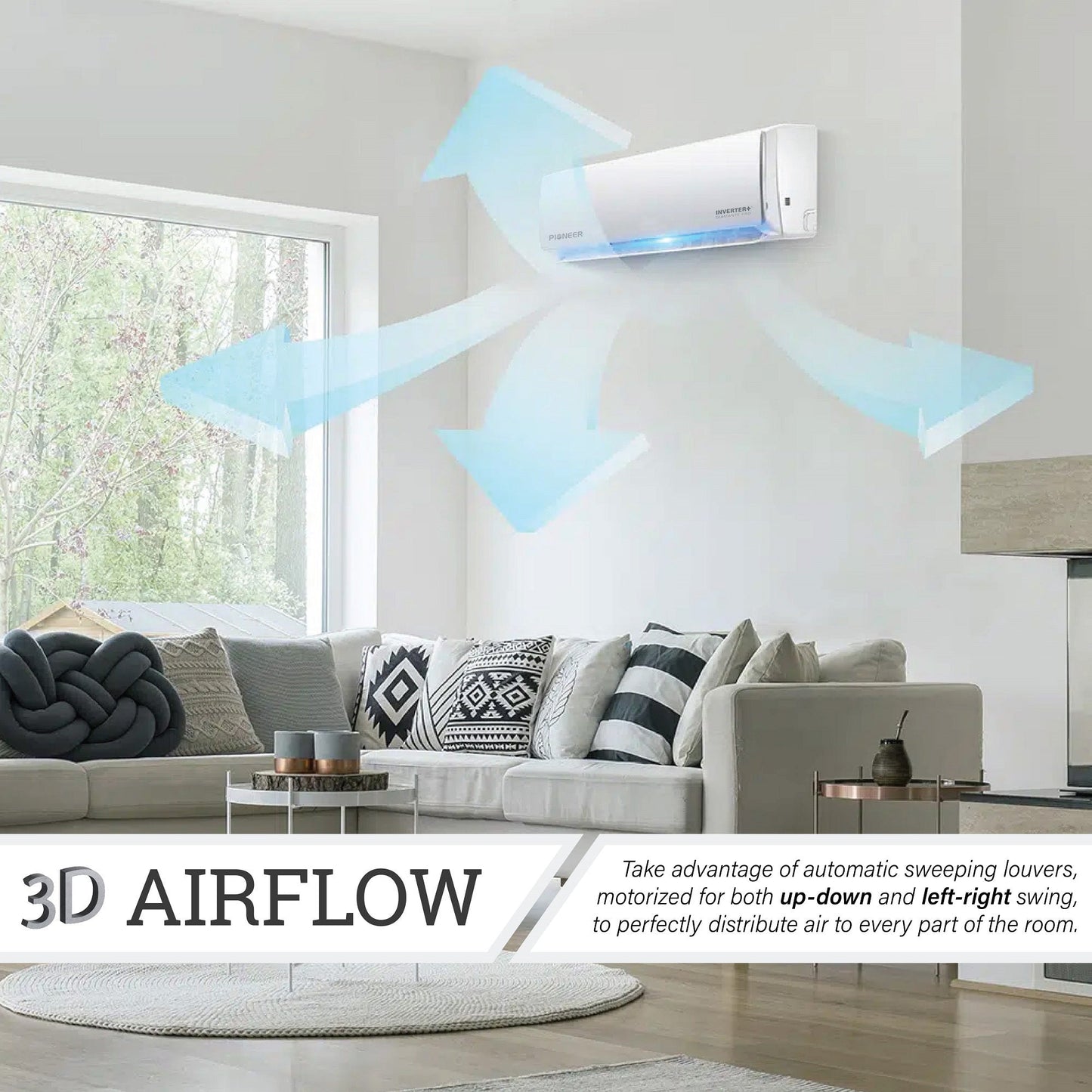 Pioneer Diamante Pro Series 30,000 BTU 19 SEER2 Ductless Mini-Split Air Conditioner Inverter+ Heat Pump Full Set 230V  with 16 Ft. Kit - WYT030GLFI19RL