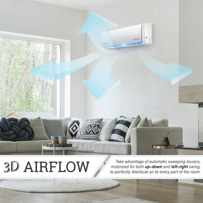 Pioneer Diamante Pro Series 12,000 BTU 19 SEER2 Ductless Mini-Split Air Conditioner Inverter+ Heat Pump Full Set 115V with 16 Ft. Kit - WYT012ALFI19RL