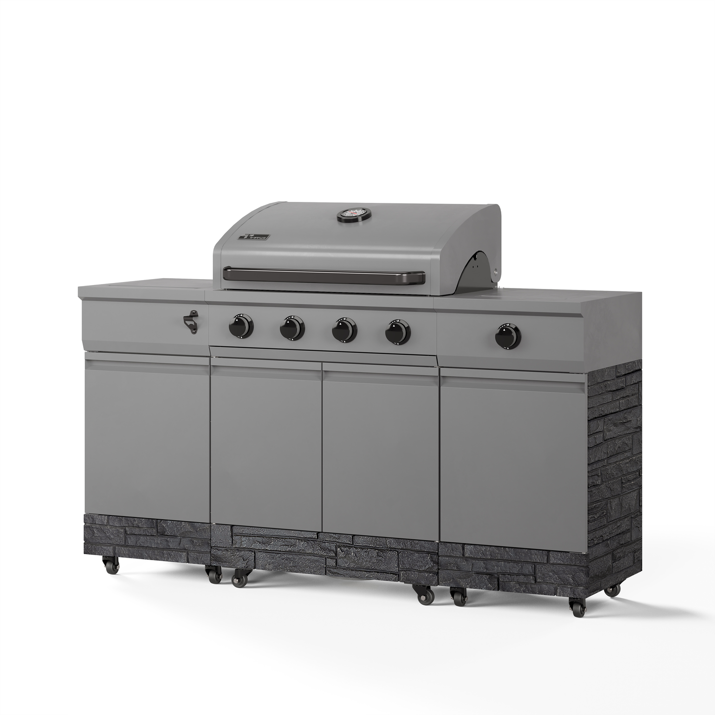 TYTUS Fresno 5-Burner LP/NG Convertible Grill in Gunmetal + Graphite Stone -  -TDT-021-0103