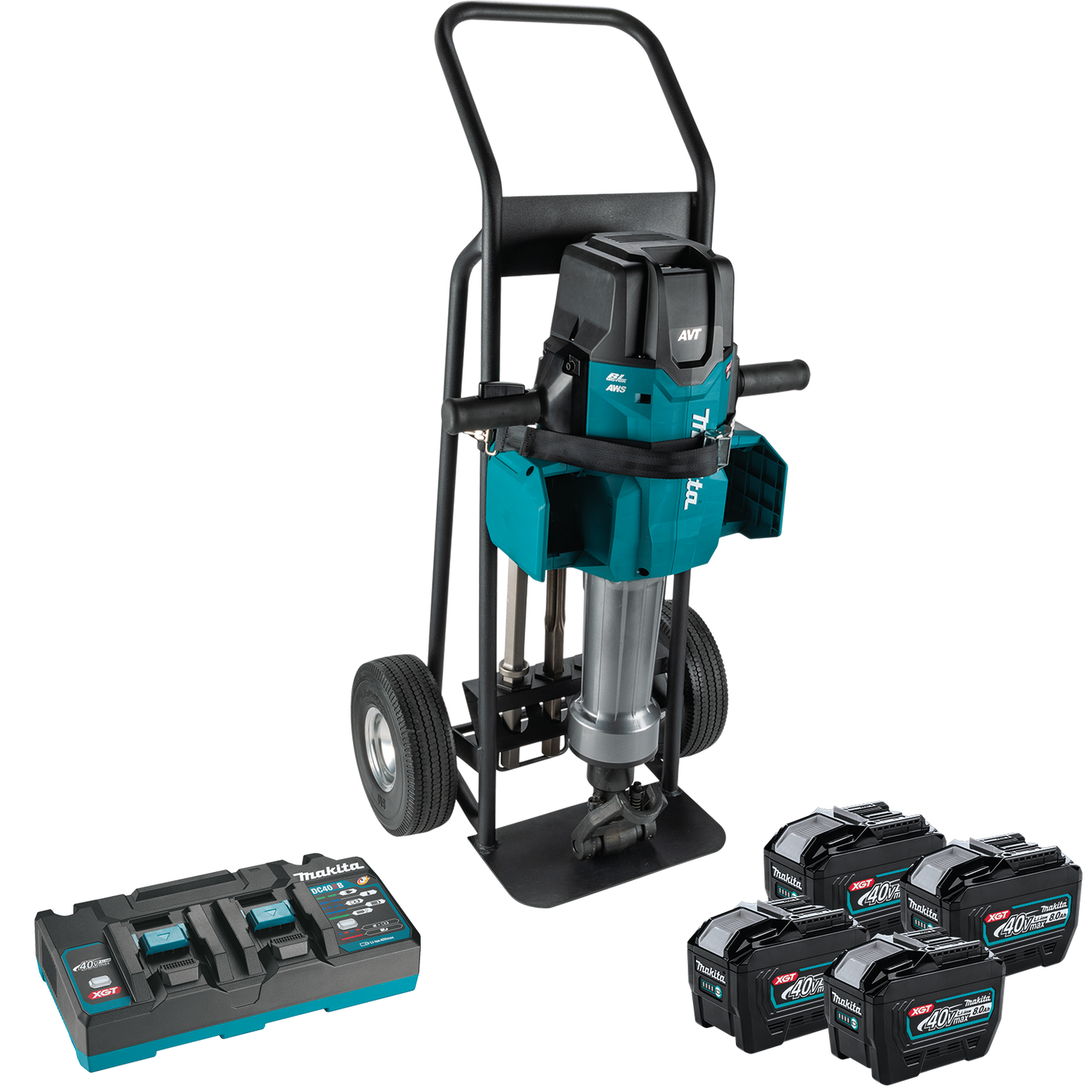 Makita  80V MAX -(40V max X2) XGT Brushless 70 lb. 1‑1/8" Hex AVT Breaker Hammer Kit - GMH04PL4X
