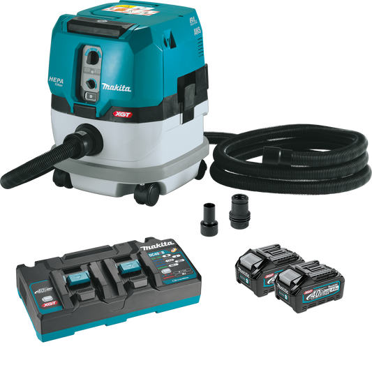 Makita (GCV02PMX) 40V Max XGT Brushless Cordless 2.1 Gallon HEPA Filter Dry Dust Extractor Kit