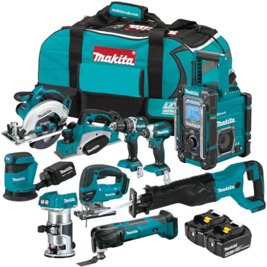 Makita 18V LXT Lithium-Ion Cordless 10-Pc. Woodworking Combo Kit - XT1001SM