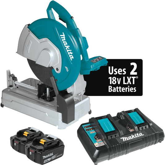 Makita  36V (18V X2) LXT Brushless 14" Cut-Off Saw Kit, dual port rapid charger, electric brake - XWL01PT