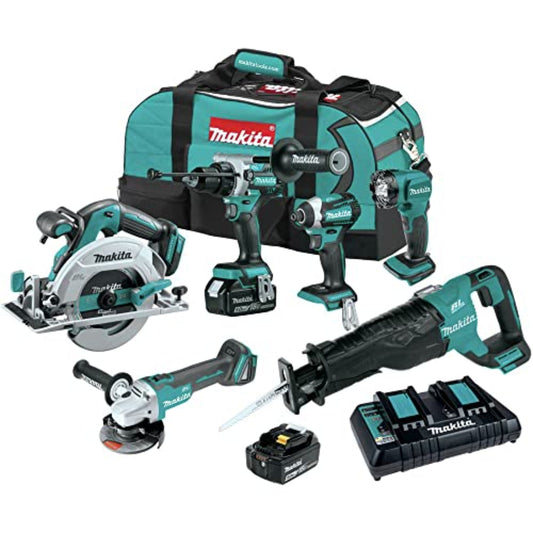 Makita 18V LXT Lithium-Ion Brushless Cordless 6-Pc. Combo Kit  - XT616PT