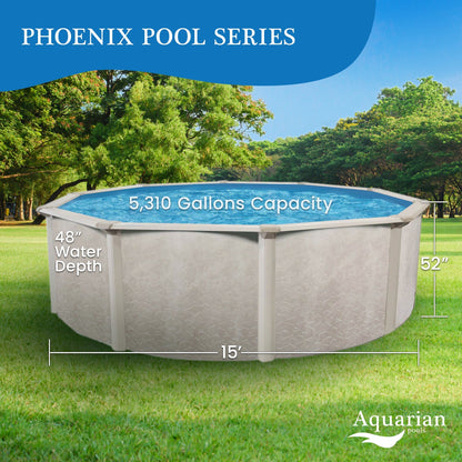 Aquarian Phoenix Series 15 Foot x 52 Inch Steel Frame Swimming Pool (For Parts) - 244096