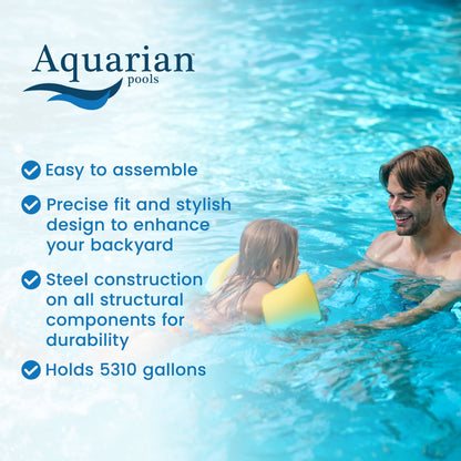 Aquarian Phoenix Series 15 Foot x 52 Inch Steel Frame Above Ground Swimming Pool - 74470