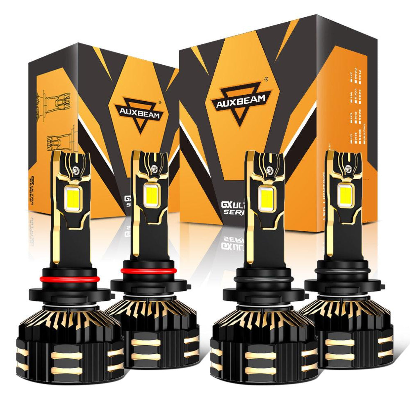 Auxbeam 9005+9006 LED Headlight Bulbs 240W 40000LM GX-ULTRA Series 6500K Cool White | 4 Bulbs - GP00010784