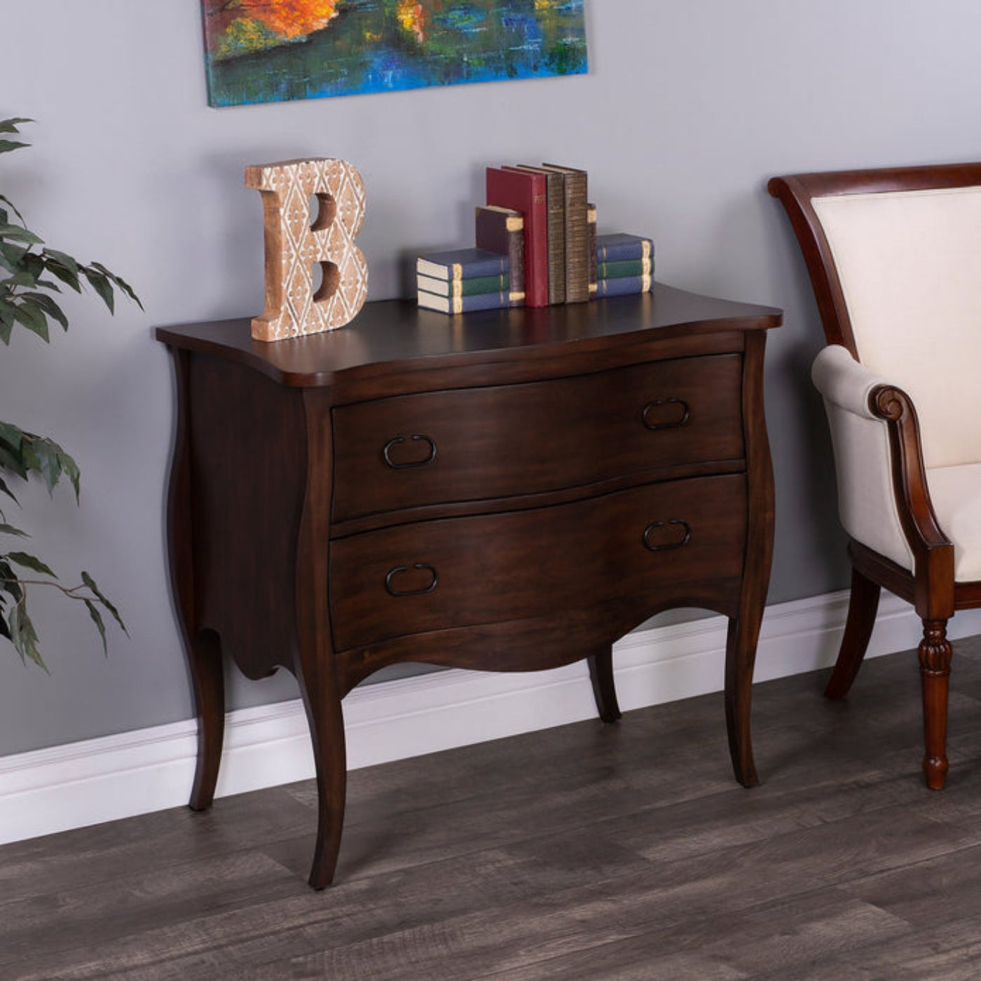 Butler Specialty Company Rochelle Walnut 2 Drawer Chest, Dark Brown  - 9307342