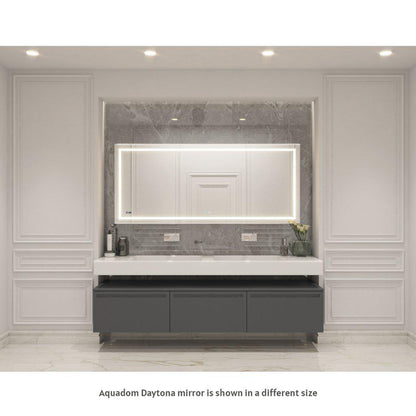Aquadom Daytona 60" x 36" Rectangle Ultra-Slim Frame LED Lighted Bathroom Mirror With Defogger