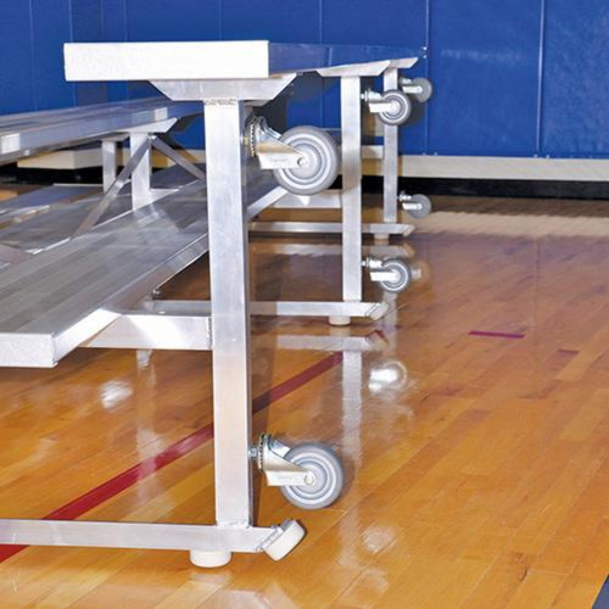 Bleacher 4 Row 27" Tip & Roll Portable Aluminum - BLCH-427TRG