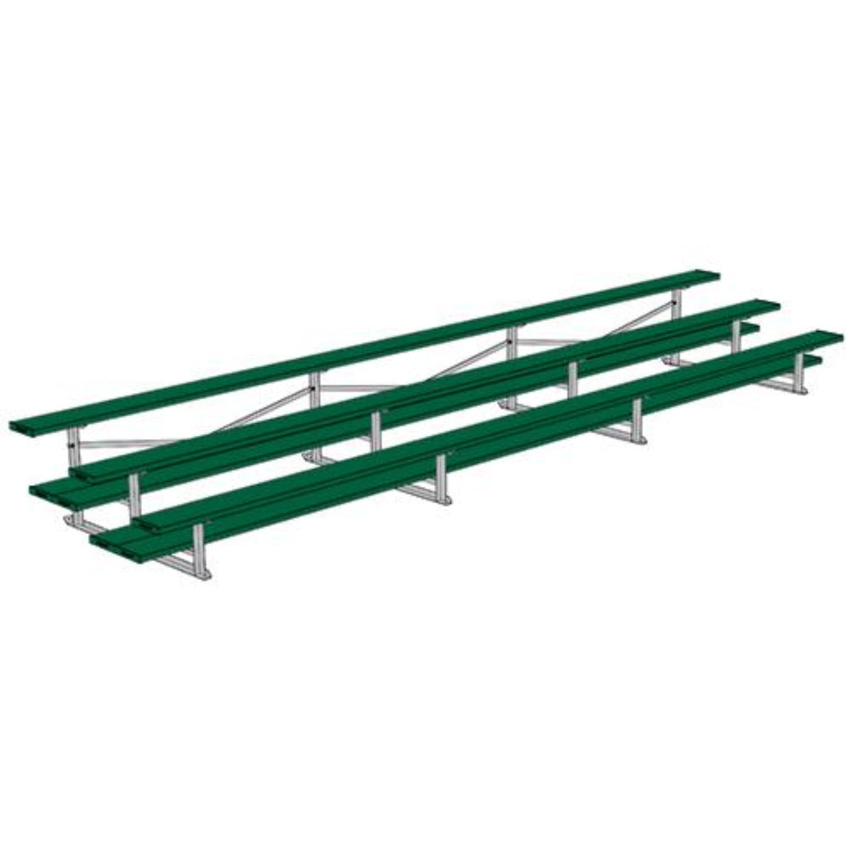 Bleacher 3 Row 21' All Aluminum Preferred - BLDP-321AL