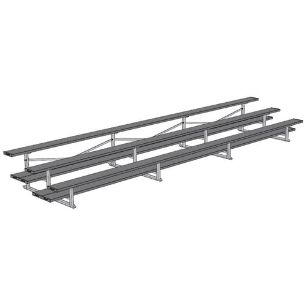 Bleacher 3 Row 21' All Aluminum Preferred - BLDP-321AL