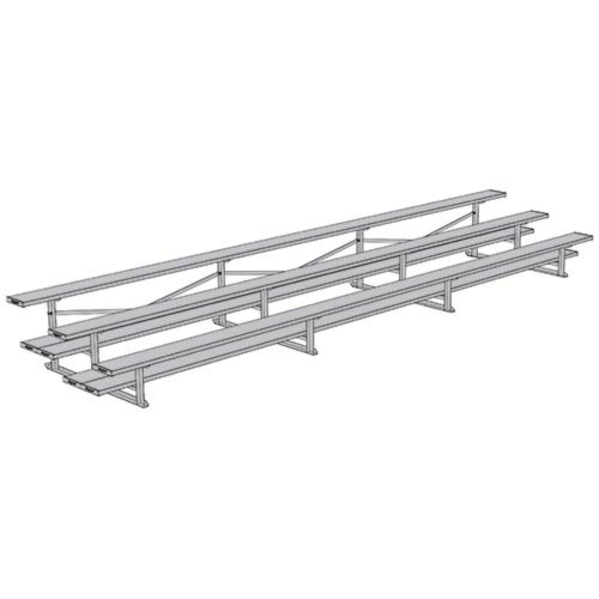 Bleacher 3 Row 21' All Aluminum Preferred - BLDP-321AL