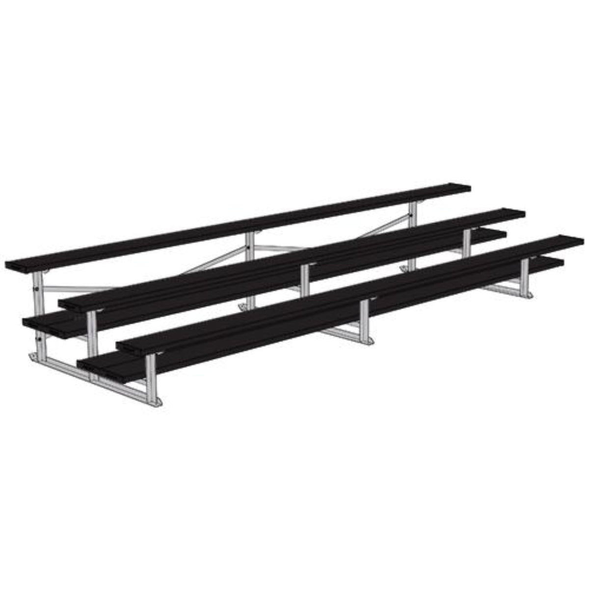 Bleacher 3 Row 15' All Aluminum Preferred - BLDP-3AL