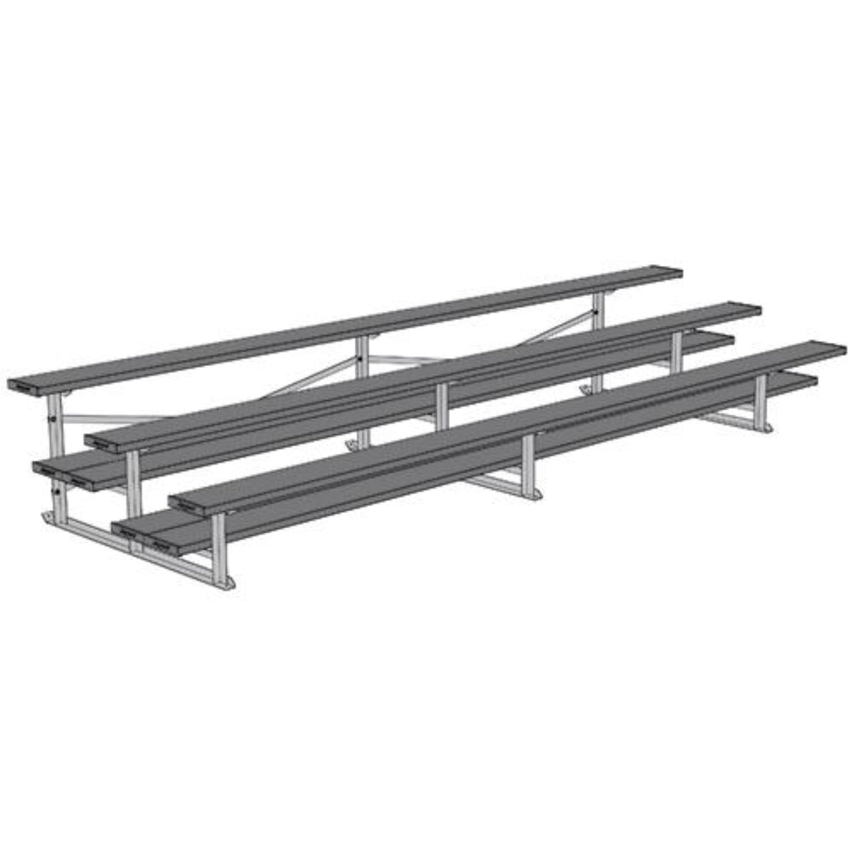 Bleacher 3 Row 15' All Aluminum Preferred - BLDP-3AL