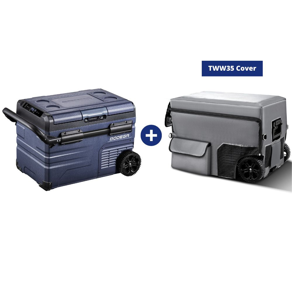 BODEGAcooler Portable Refrigerator 37qt/35L Dual Zone on Wheels  - TWW35