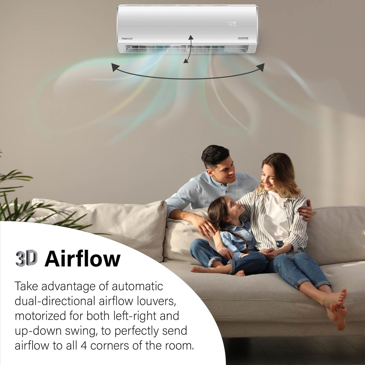 Pioneer Diamante Essenza 23,000 BTU 17 SEER2 230V High-Wall Ductless Mini-Split Air Conditioner Inverter Heat Pump with 16 Ft. Kit - WYT024GLUI17RL