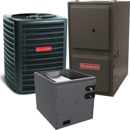 Goodman - 3 Ton/80,000 BTU 80% AFUE Low NOx Gas Furnace and Air Conditioner System - Horizontal - 14.5 SEER2 - R32 - GLXS4BA3610 / CHPTA3630C3 / GD9T800805CX