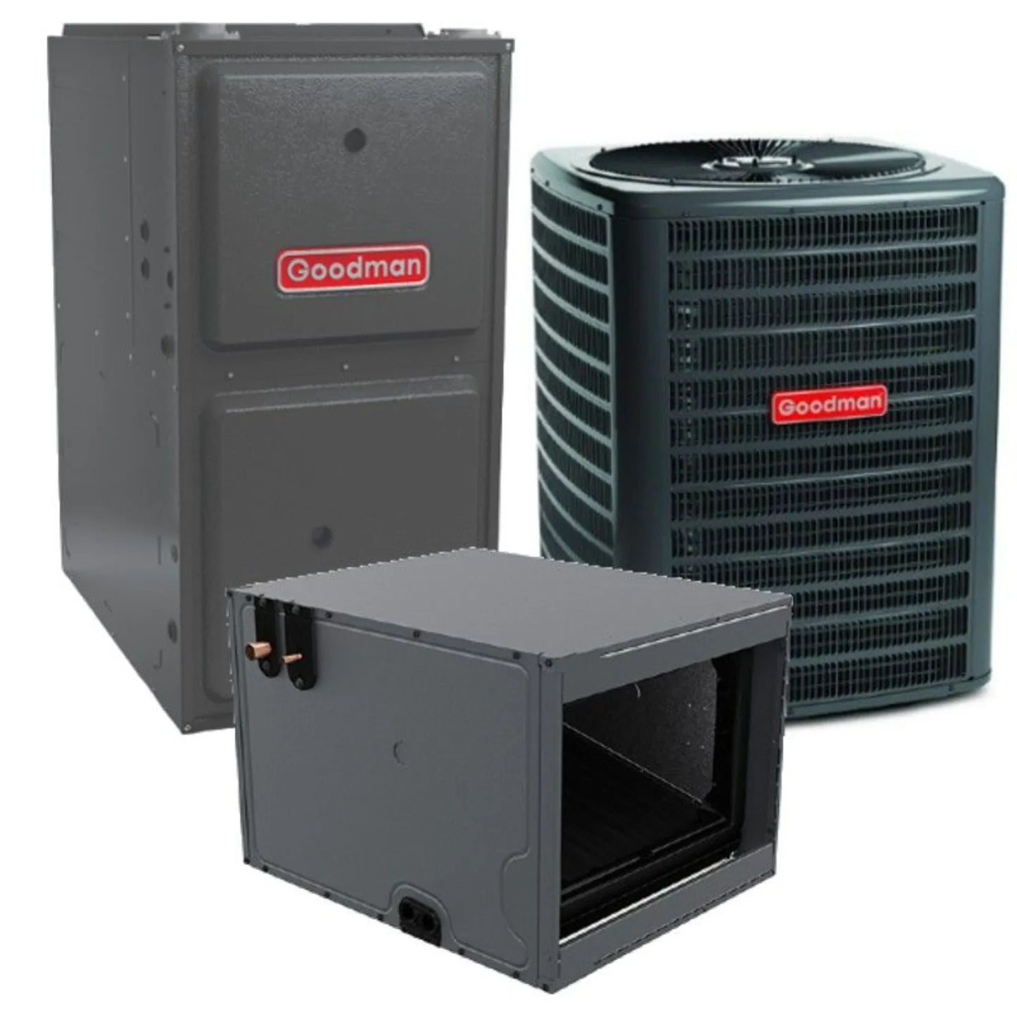 Goodman - 2.5 Ton/60,000 BTU 92% AFUE Gas Furnace and Air Conditioner System - Horizontal - 14.5 SEER2 - R32 - CHPTA3026B3