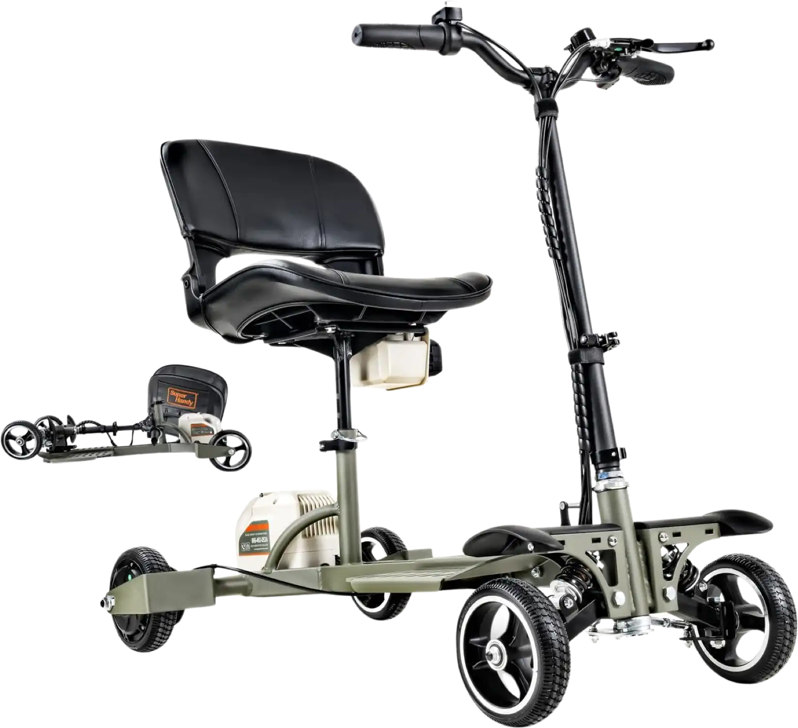 Super Handy GUT164 GUT165 Mobility Scooter 4 Wheel Foldable 48V 2Ah 330 lbs. Capacity 3.7 MPH 6.5 Mile Range New - GUT164