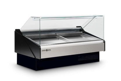Hydra-Kool | 117" Wide Self Contained Flat Glass Seafood Display Case -  KFM-SF-120-S