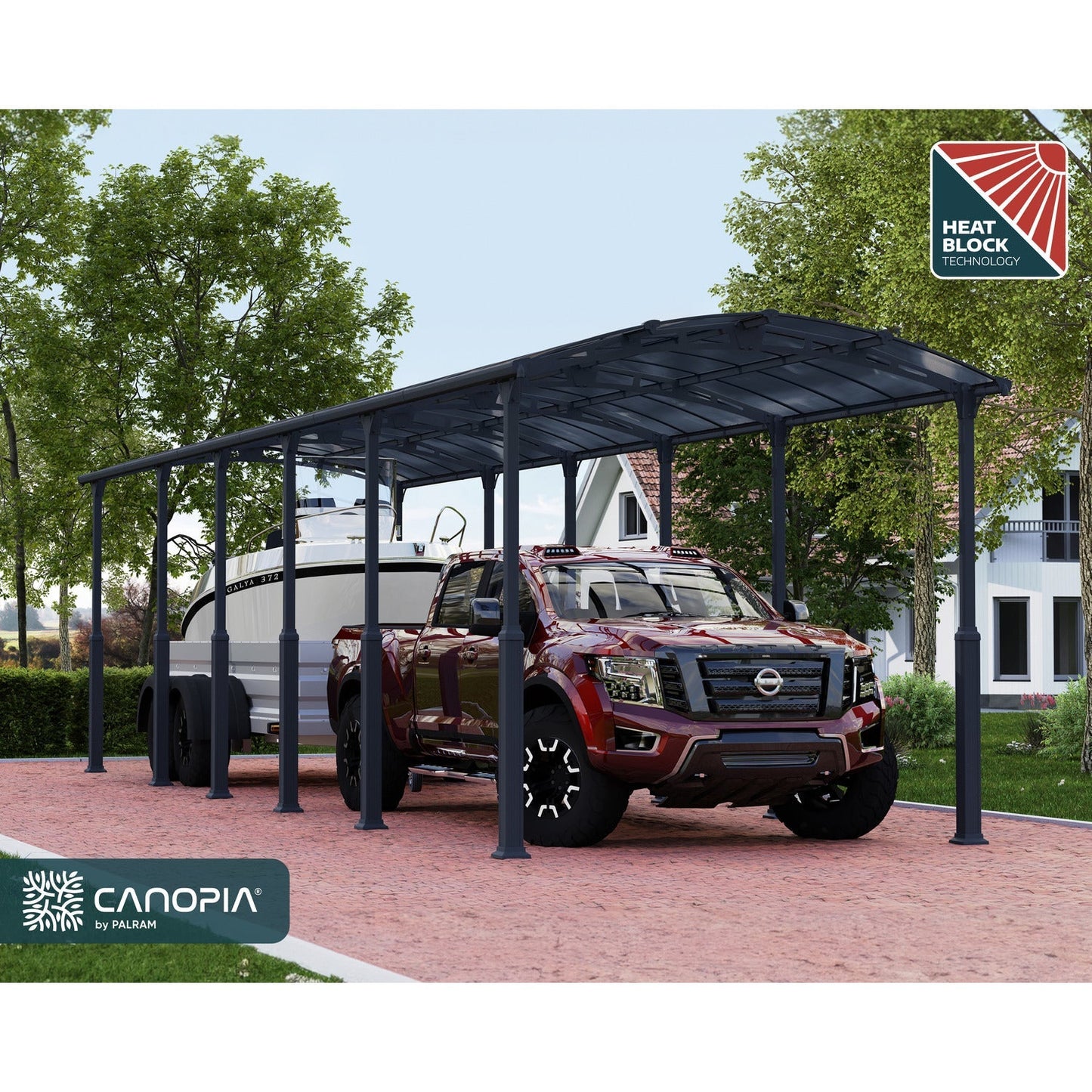 Palram - Canopia | Arcadia Alpine RV Carport 12x42x11.5 ft - HG9129