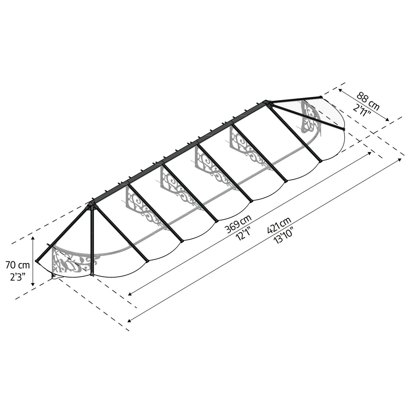 Palram - Canopia | Lily Door Awning - HG9575