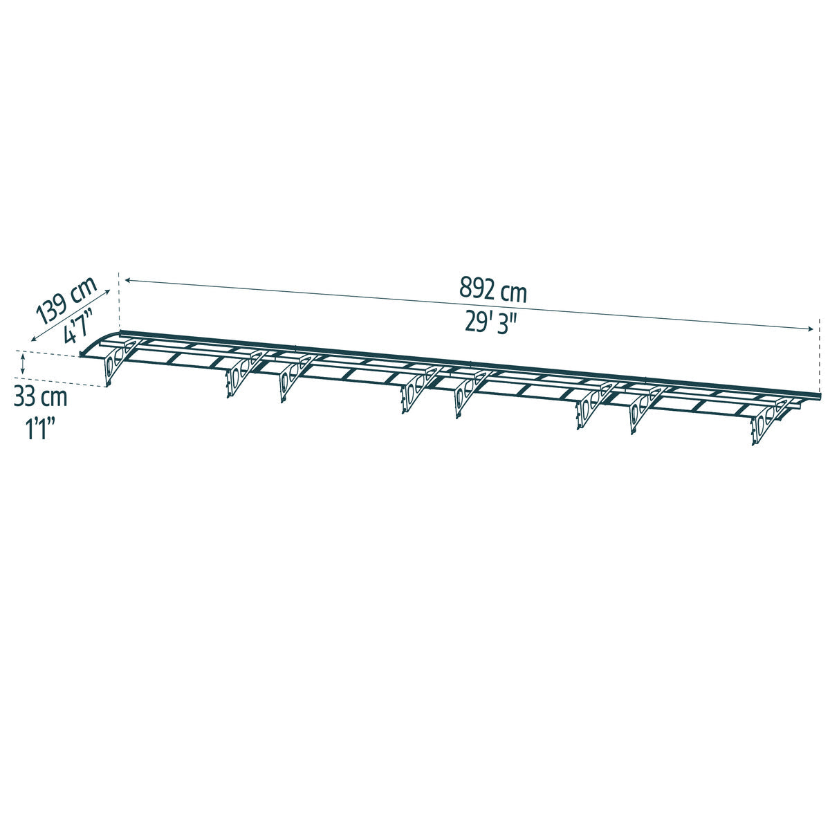 Palram - Canopia | Bordeaux Awning - White/Diffused Clear - 5 ft Wide - HG9561