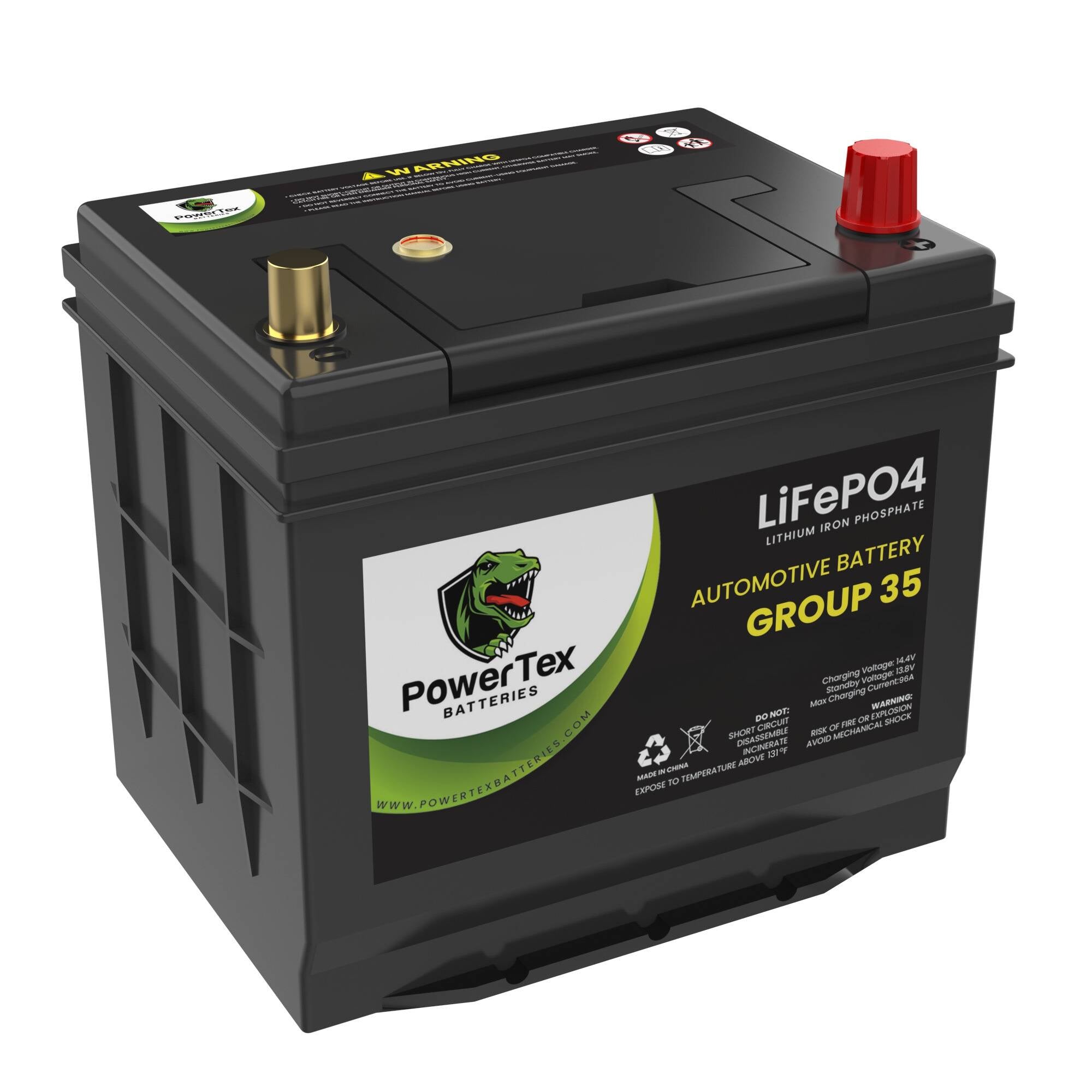 PowerTex 2015 Nissan Sentra Car Battery BCI Group 35 / Q85 Lithium LiFePO4 Automotive Battery - PTLG35-276