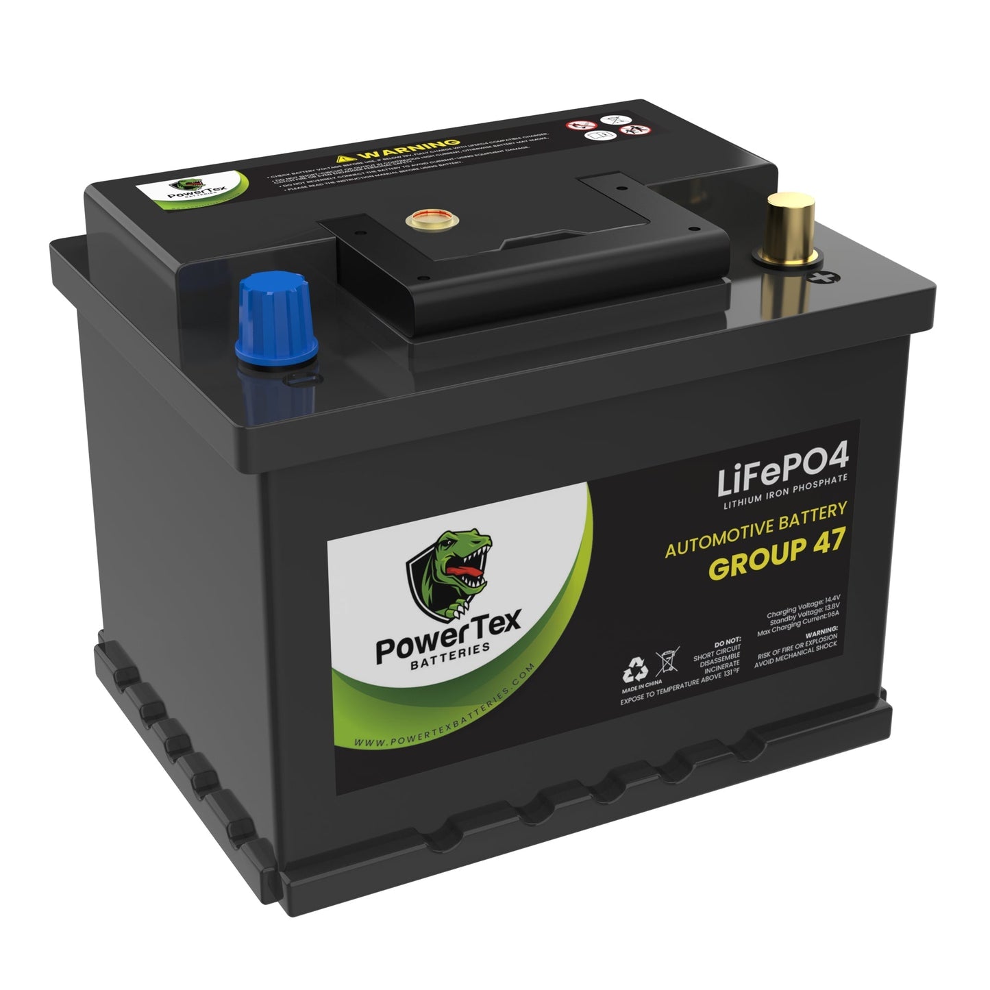 PowerTex 2006 Mini Cooper Car Battery BCI Group 47 H5 Lithium LiFePO4 Replacement Automotive Battery - PTLG47-463