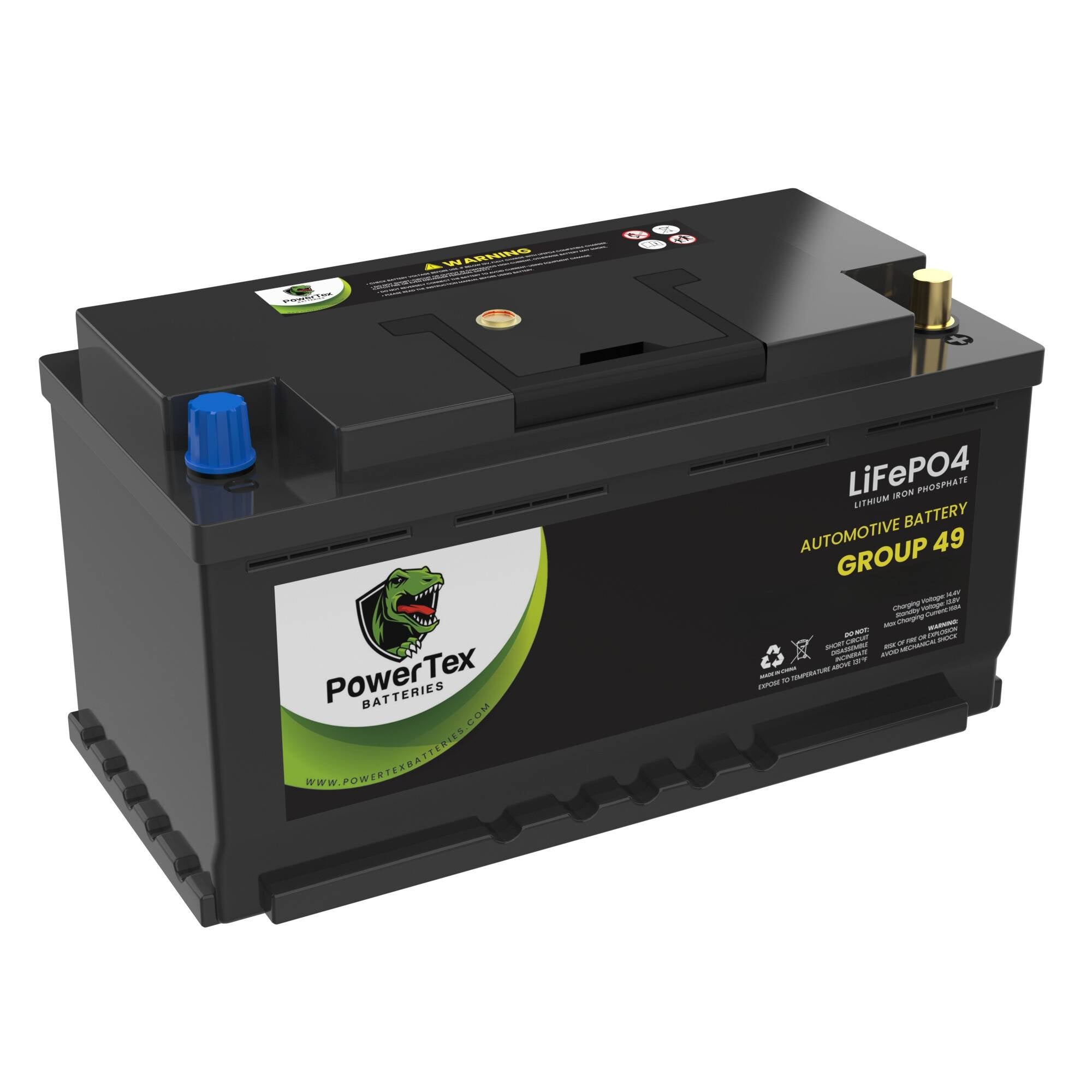 PowerTex 2019 BMW 440i xDrive Car Battery BCI Group 49 / H8 Replacement Lithium LiFePO4 Automotive Battery - PTLG49-390