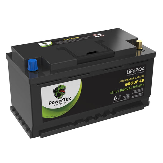PowerTex 2012 Aston Martin V12 Vantage Car Batteries BCI Group 49 / H8 Lithium LiFePO4 Automotive Battery - PTLG49-29