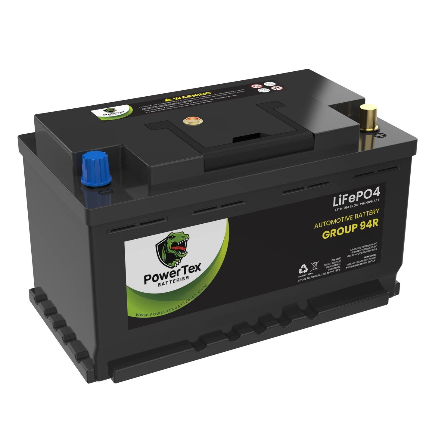 PowerTex 2009 Porsche Cayenne Car Battery BCI Group 94R / H7 Lithium LiFePO4 Automotive Battery - PTLG94R-1164
