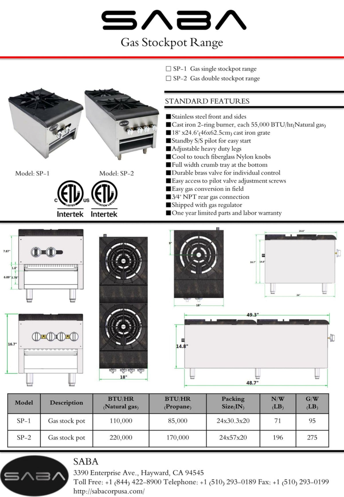 SABA  Commercial Stock Pot - SP-1