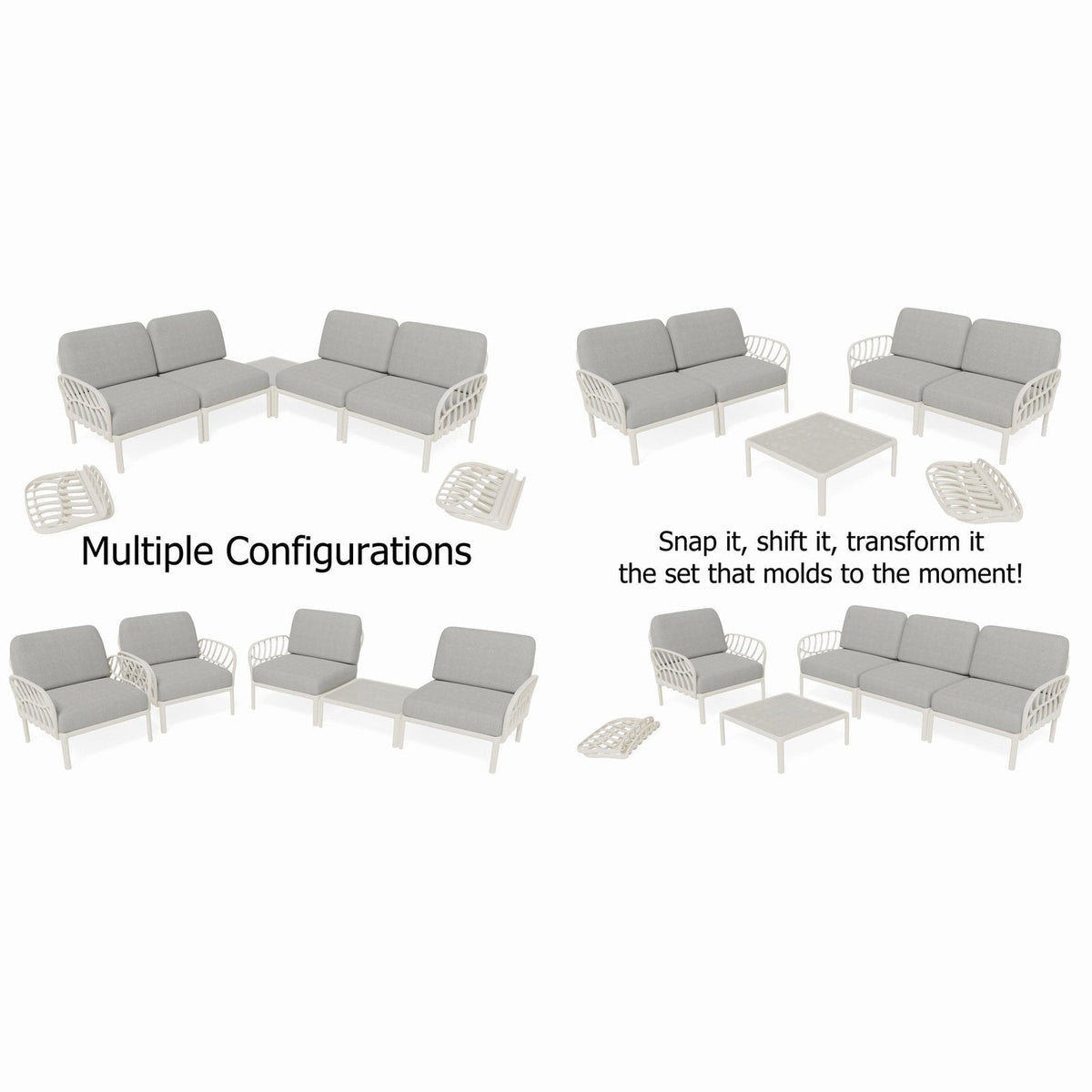 Strata Furniture Dahlia Patio Loveseat and Chair Group  - ODALCCTWG