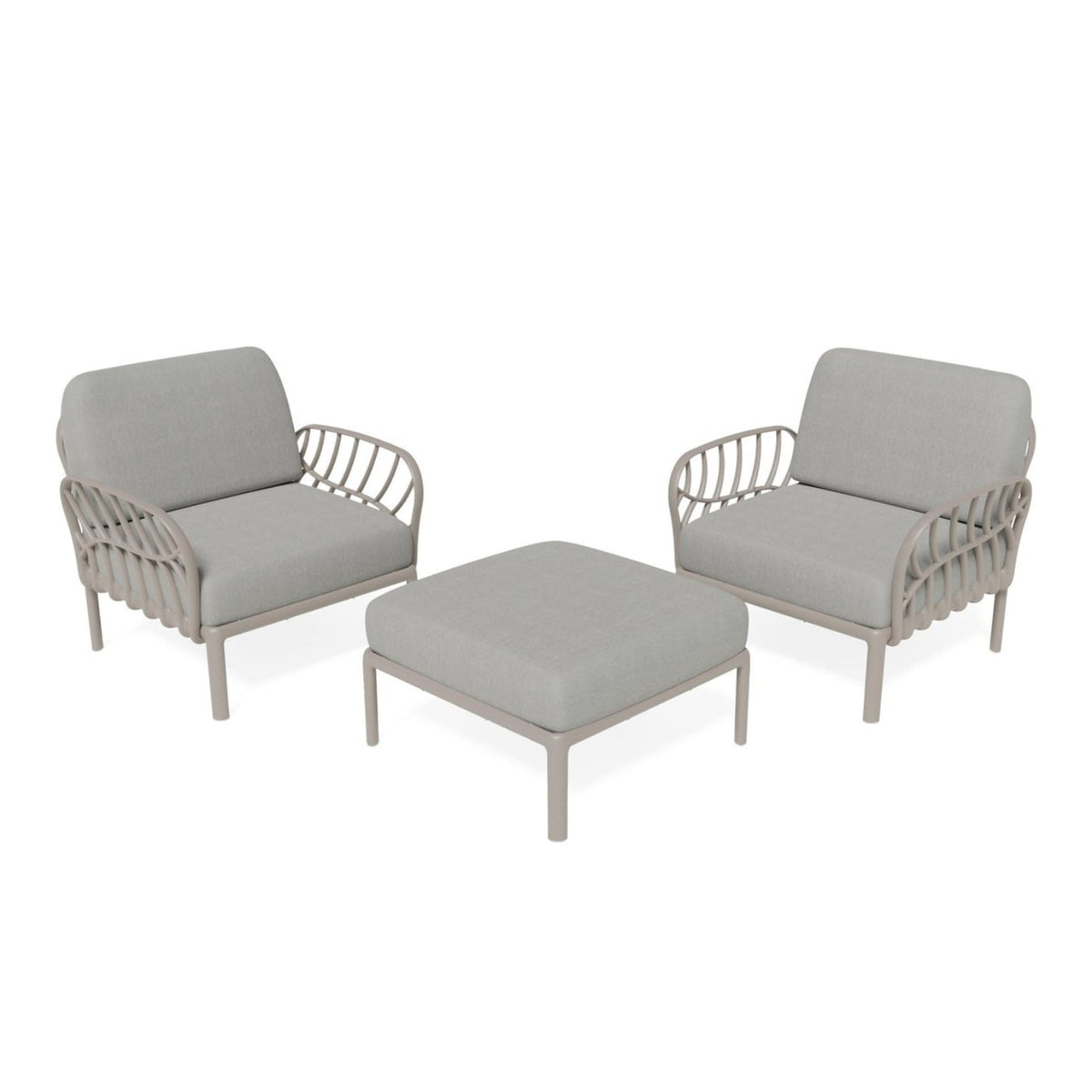 Strata Furniture Dahlia Patio Set Chairs and Ottoman -  ODACCOGG
