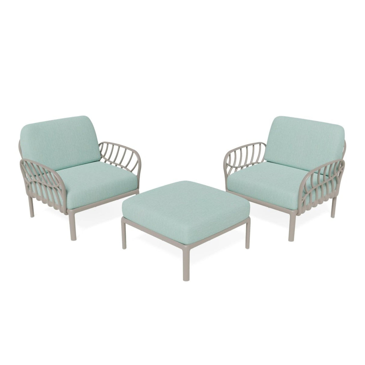 Strata Furniture Dahlia Patio Set Chairs and Ottoman -  ODACCOGG