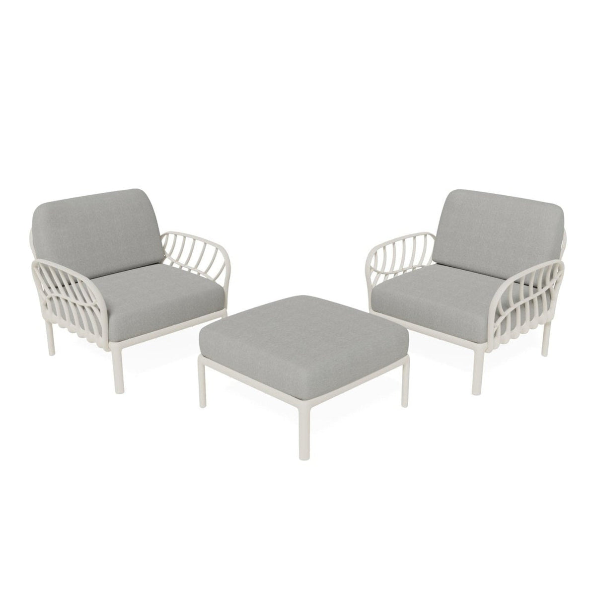 Strata Furniture Dahlia Patio Set Chairs and Ottoman  - ODACCOWG
