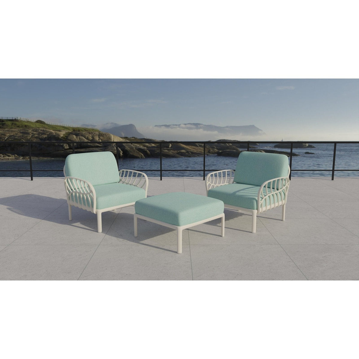 Strata Furniture Dahlia Patio Set Chairs and Ottoman  - ODACCOWM