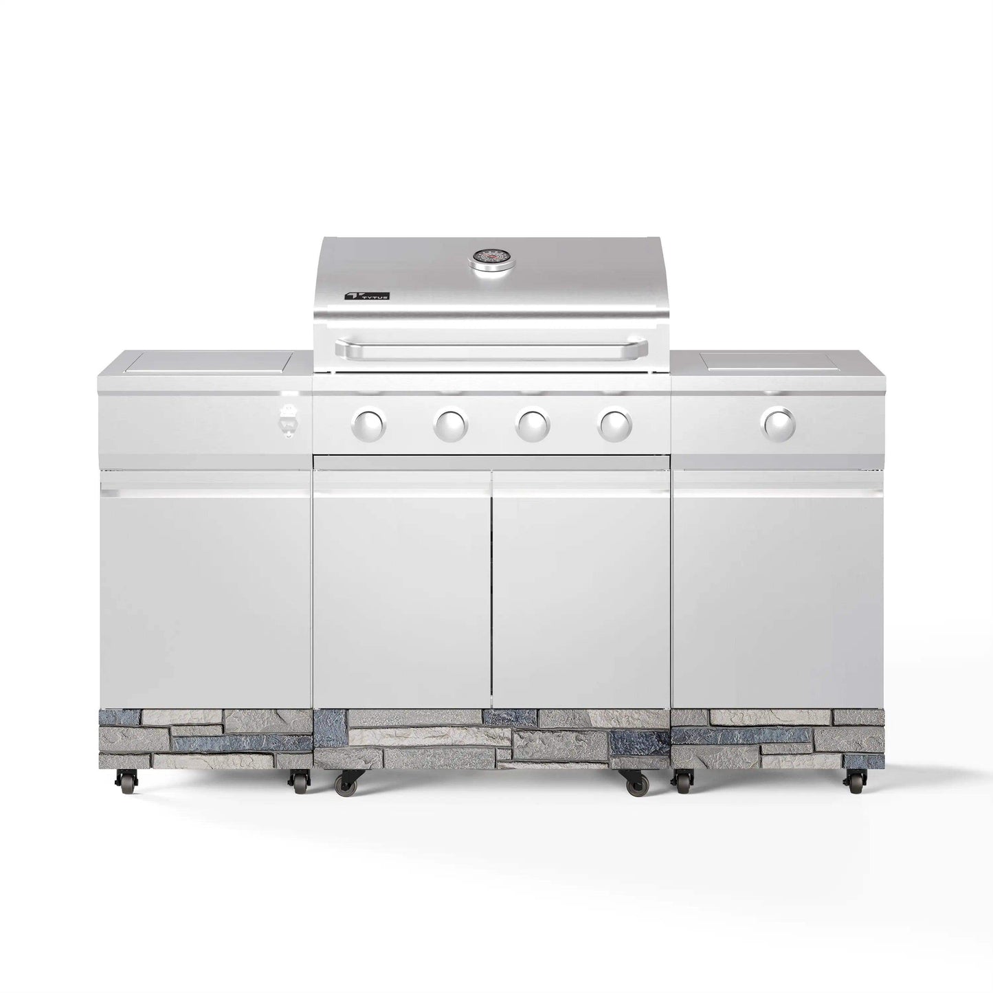 TYTUS Fresno 5-Burner LP/NG Convertible Grill in Stainless Steel + Shadow Stone - TDT-021-0702