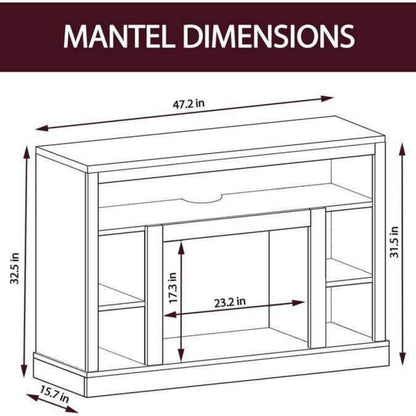 Cambridge Seville Electric Fireplace Heater with 47-In. Cherry TV Stand, Enhanced Log Display, Multi-Color Flames, and Remote Control - CAM5021-1CHRLG3