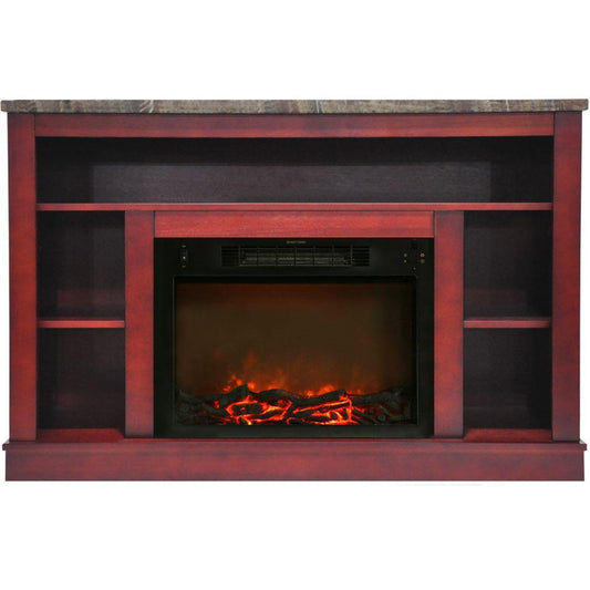 Cambridge 47 In. Electric Fireplace with a 1500W Log Insert and Cherry Mantel - CAM5021-1CHR