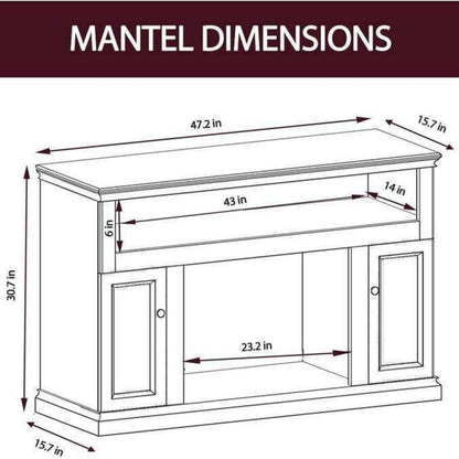 Cambridge Sorrento Electric Fireplace Heater with 47-In. Mahogany TV Stand, Enhanced Log Display, Multi-Color Flames and Remote Control - CAM5021-2CHRLG3