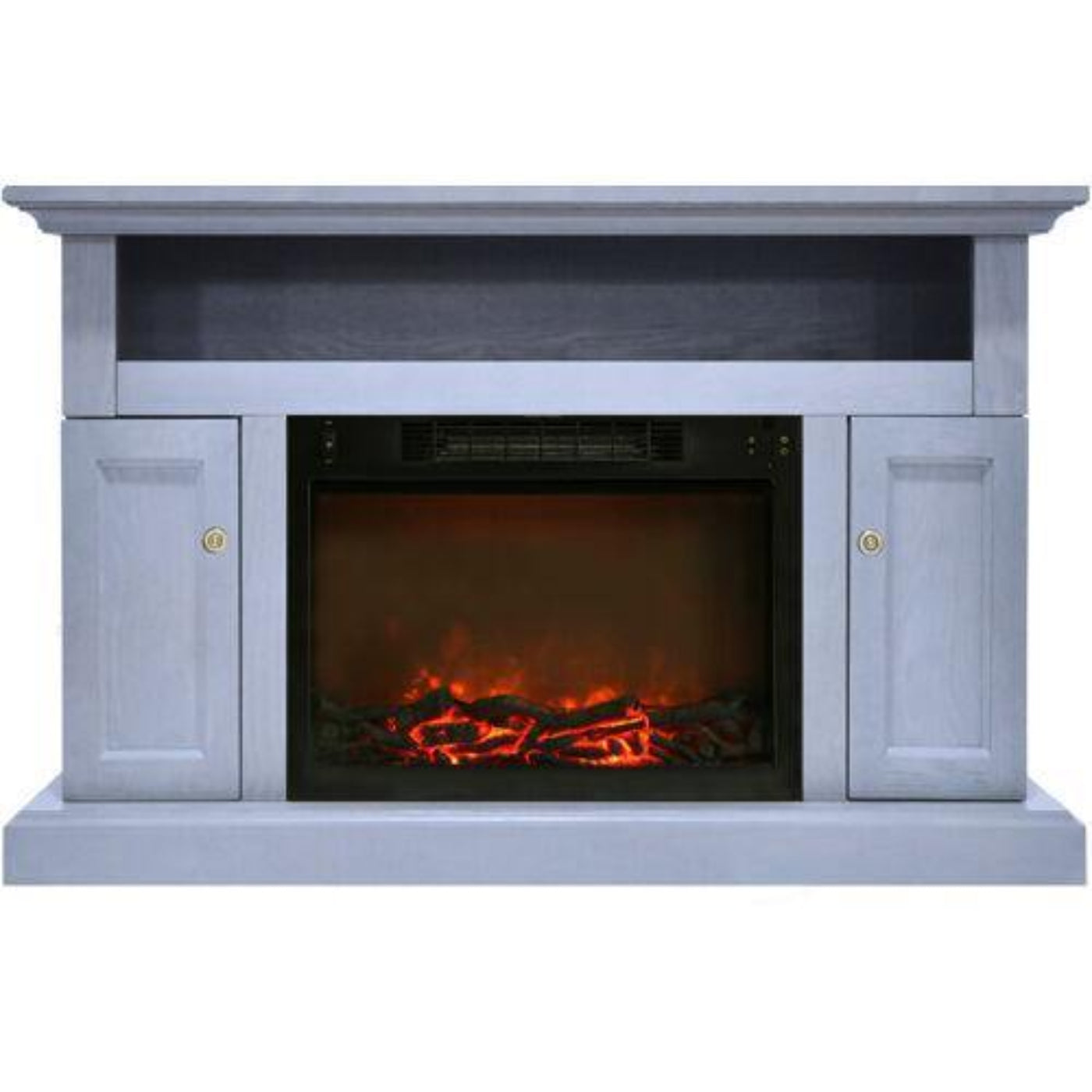 Cambridge Sorrento Electric Fireplace Heater with 47-In. Mahogany TV Stand, Enhanced Log Display, Multi-Color Flames and Remote Control - CAM5021-2CHRLG3